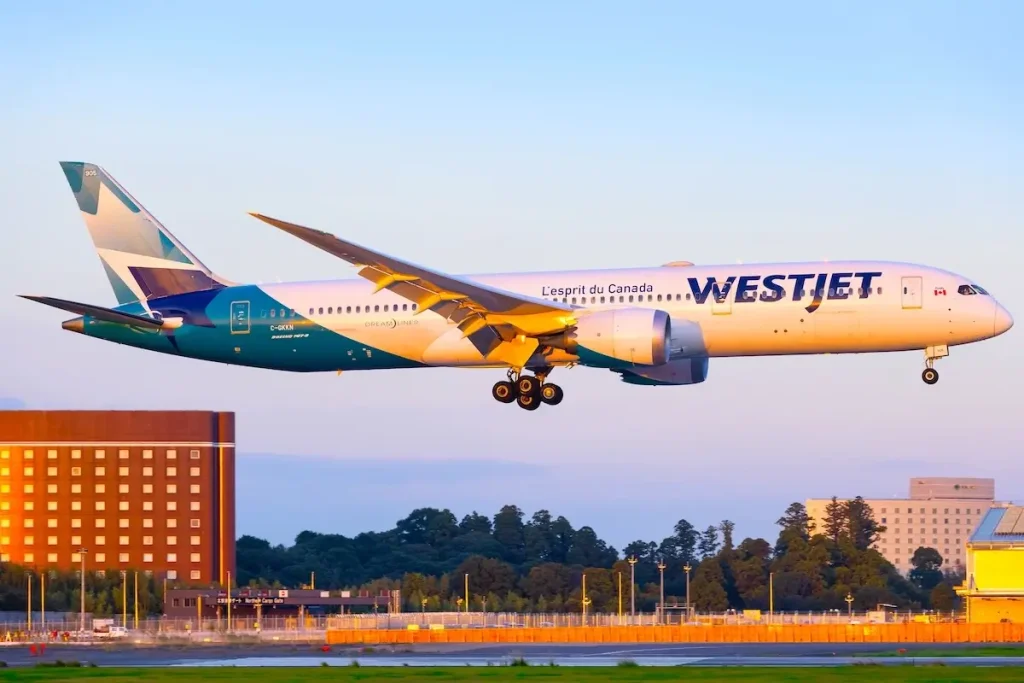 Japan - Tokio, 11 November 2024: Westjet 787 at Narita in Japan