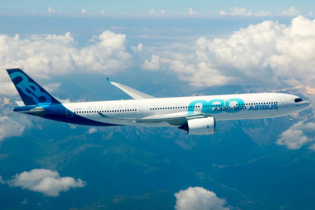 An Airbus A330neo inflight
