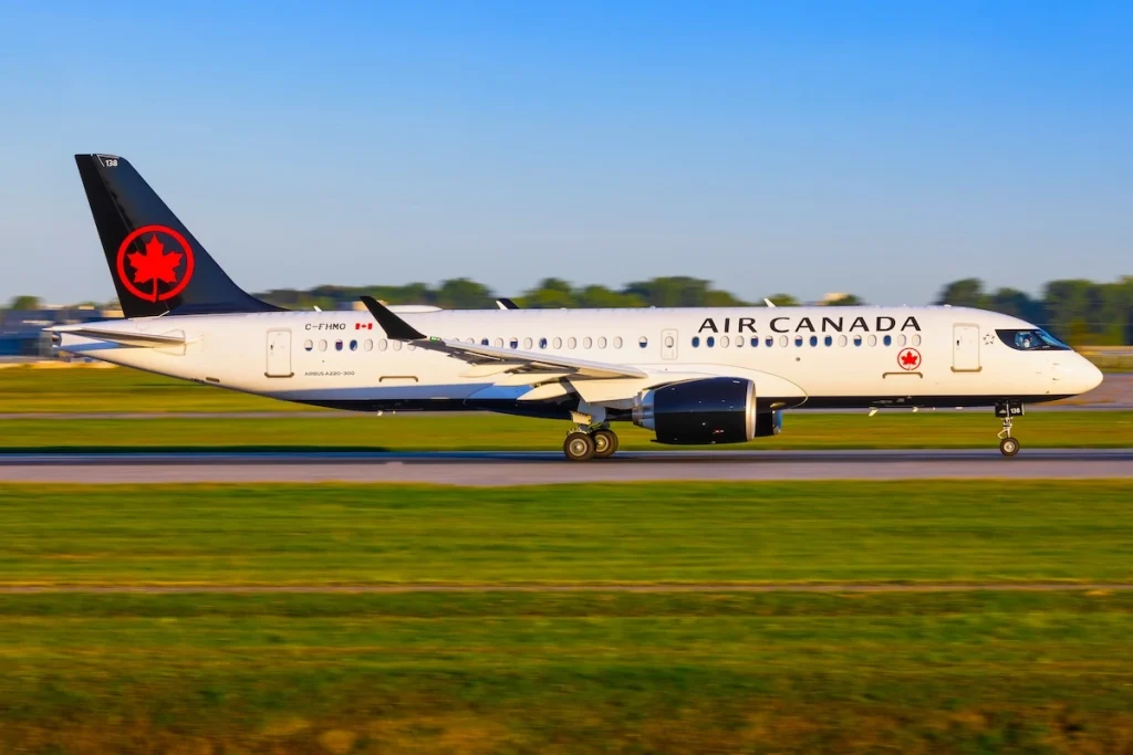 Montreal, Canada - September 24, 2025: Air Canada A220