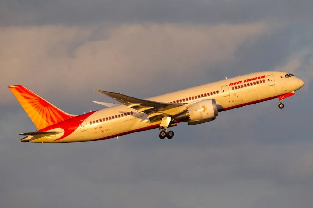 Sydney, Australia - October 7, 2013: Air India Boeing 787-8 Dreamliner VT-ANL taking off from Sydney International Airport.