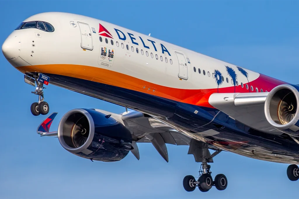 Delta Air Lines flight 38 A350-900 - L.A. 2028 Olympic Livery, arriving Los Angeles from Shanghai January 17, 202