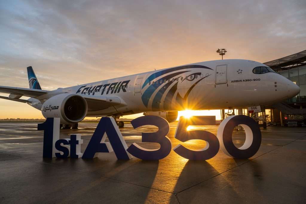 The first EGYPTAIR Airbus A350-900 being delivered