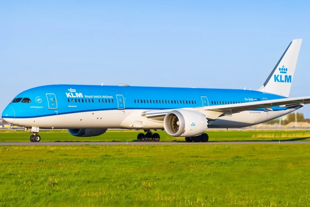 Amsterdam, Netherland - April 28th 2022: KLM Boeing 100th 787 at Amsterdam Airport