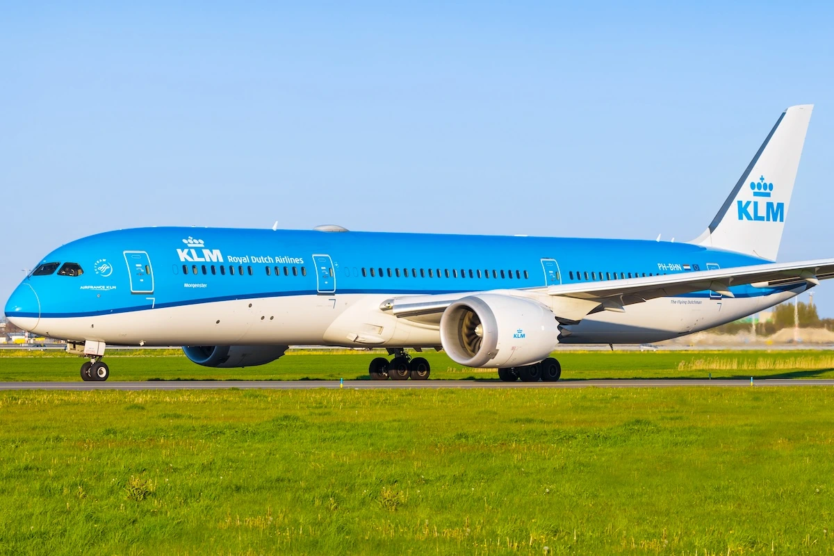 Amsterdam, Netherland - April 28th 2022: KLM Boeing 100th 787 at Amsterdam Airport