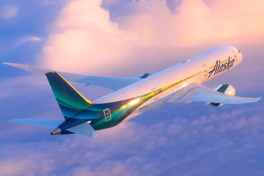 An Alaska Airlines Boeing 787 Dreamliner