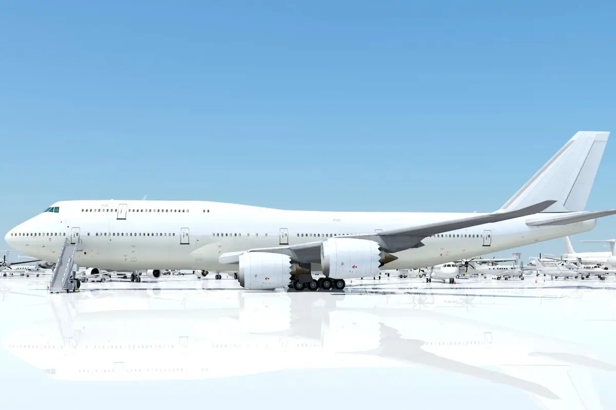 3D rendering of a Boeing 747