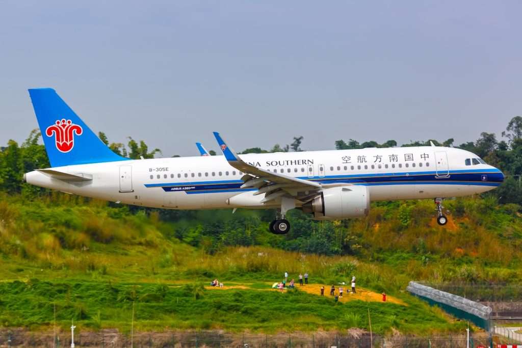 China Southern Airlines Airbus A320neo airplane at Chengdu Airport (CTU) in China