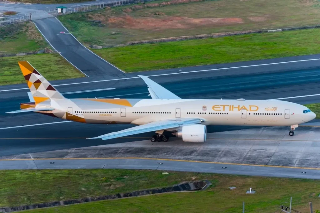Etihad Airways Boeing 777-300ER pictured in Phuket, Thailand
