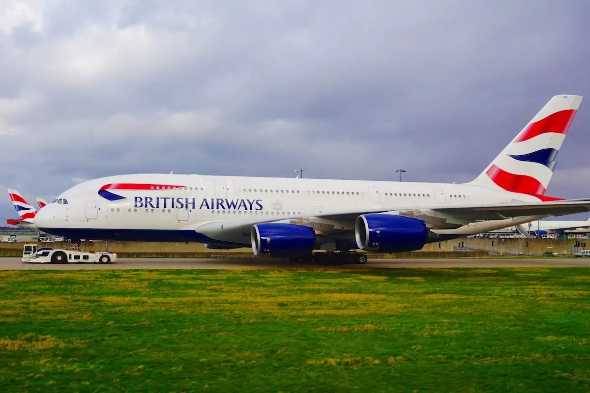 A British Airways Airbus A380-800 at London Heathrow International Airport