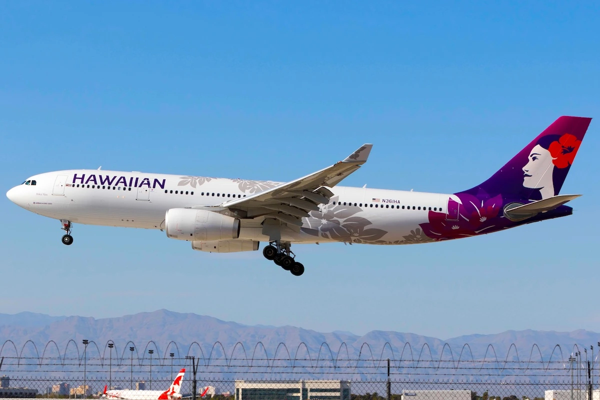 Hawaiian Airlines Airbus A330-243 reg. N361HA arriving at McCarran International Airport from Honolulu on April 4th 2018