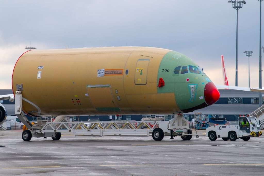 A350F section arriving for assembly in Toulouse
