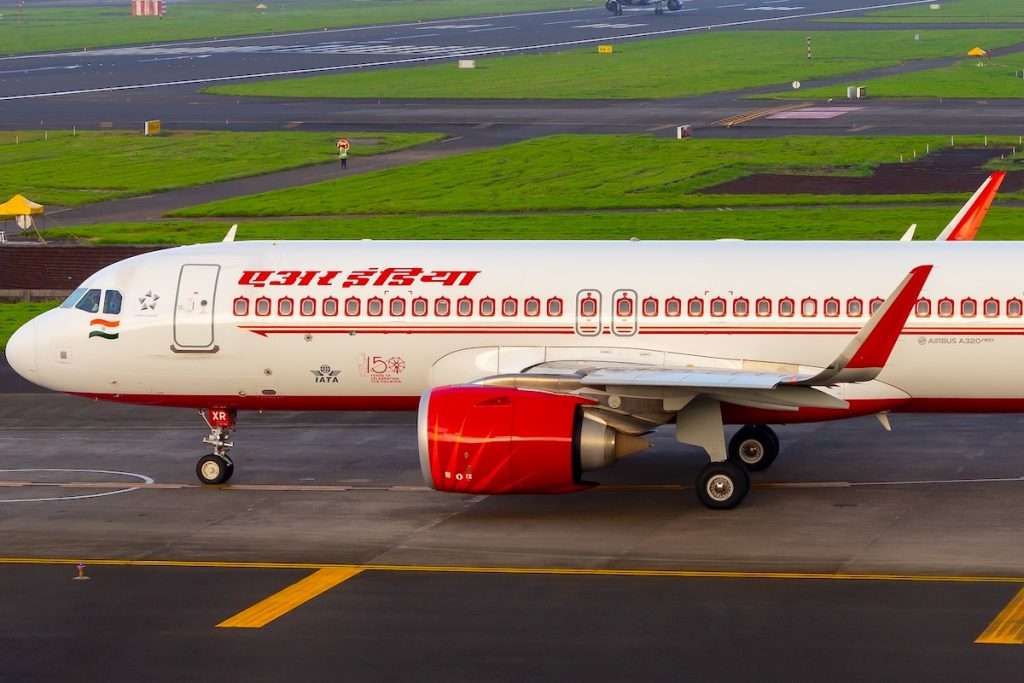 Mumbai, India - August 27 2022: An Air India Airbus A320neo seen taxiing at Mumbai Airport.