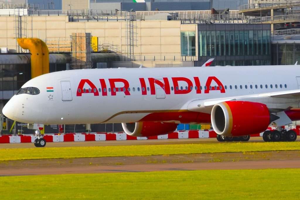 An Air India Airbus A350-900 wearing the new livery