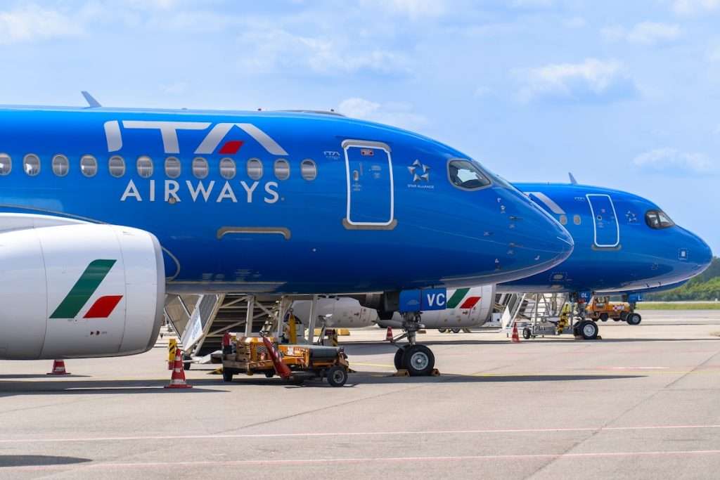 ITA Airways Fleet Grounded at Milan Linate Airport