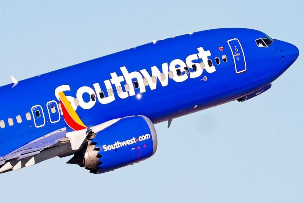 Las Vegas, NV, USA - Feb 19, 2025 : This Boeing 737 MAX8 type code B38M is Operation by Southwest Airlines. The registration number is N8841L. Landing at Las Vegas Harry Reid International Airport(LAS)
