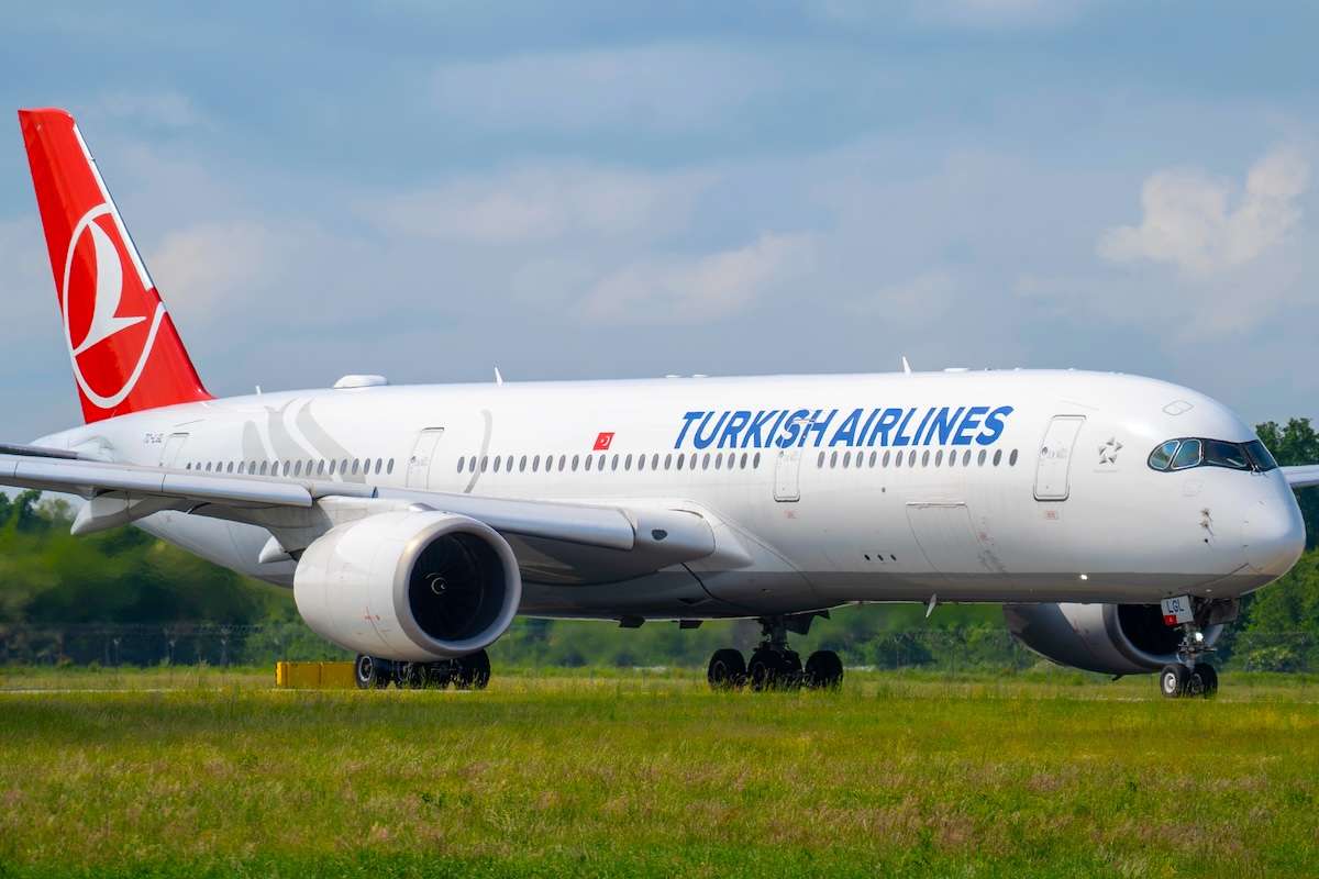 Turkish Airlines Airbus A350-900 is taxiing at MXP Milano Malpensa international airport