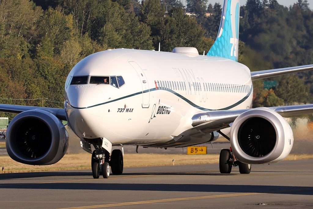A Boeing 737 MAX at KBFI registered as N8703J