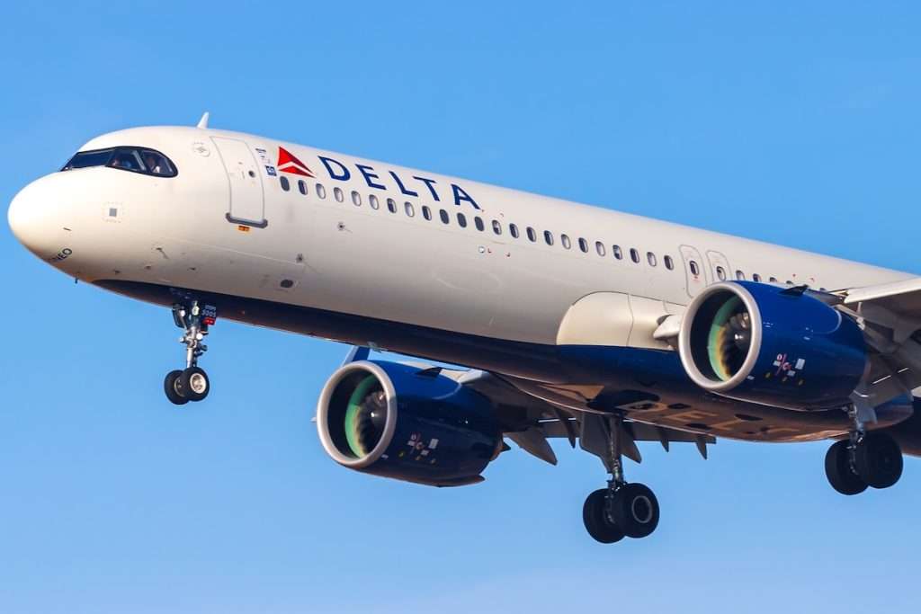 Los Angeles, United States - October 10, 2024: Delta Air Lines Airbus A321neo airplane at Los Angeles International Airport