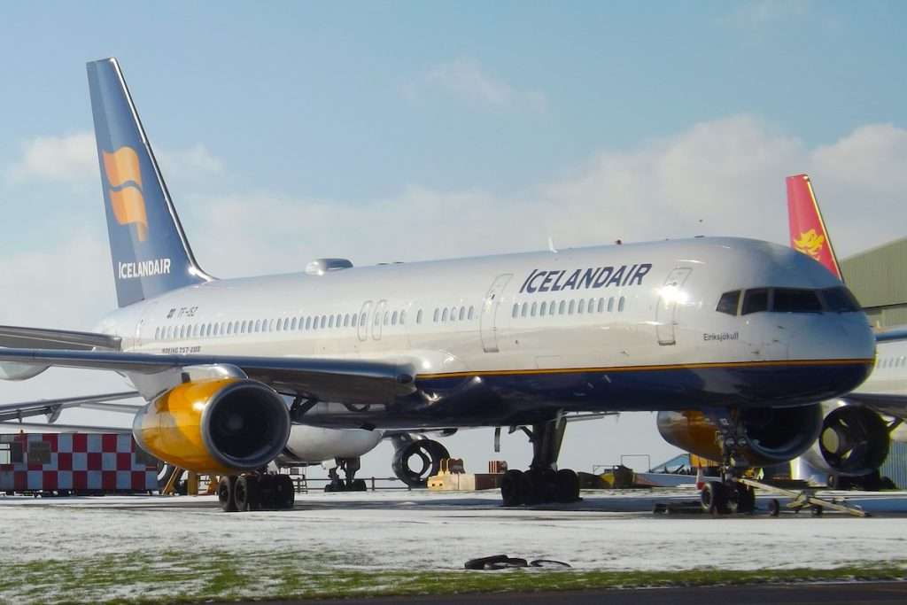 An Icelandair Boeing 757-200 at Kemble Airport