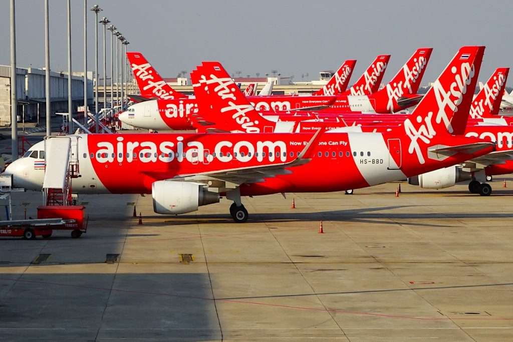 AirAsia aircraft parked in Bangkok, Thailand