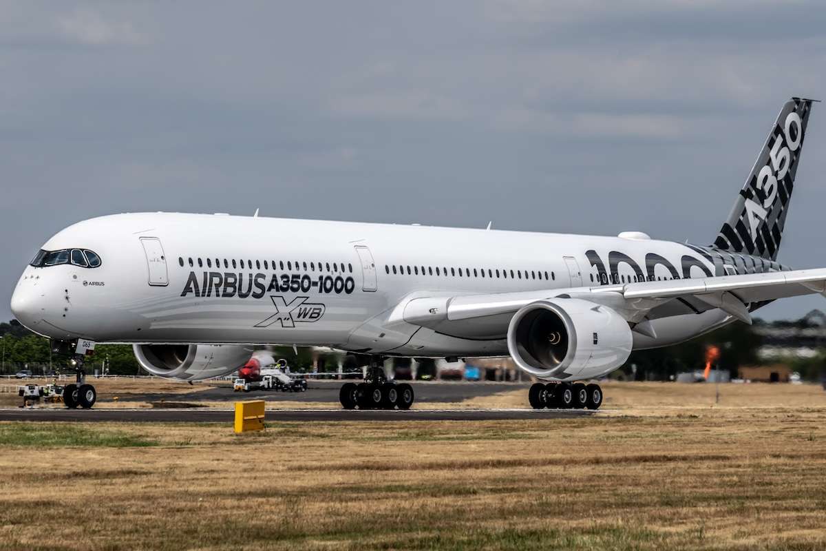 An Airbus A350-1000 at the Farnborough Airshow