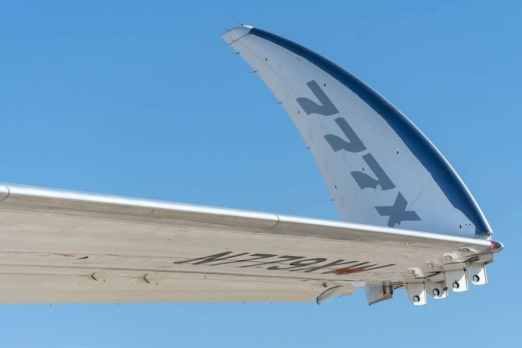 Folding wingtip on a Boeing 777X