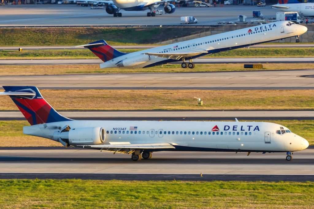 Delta Air Lines Boeing 717-200 airplane at Atlanta airport (ATL) in Georgia