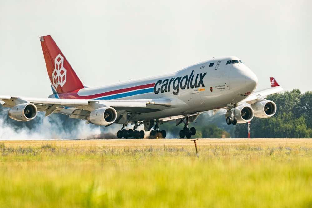Cargolux Boeing 747 lands on Hungarian Budapest Ferenc Liszt International Airport