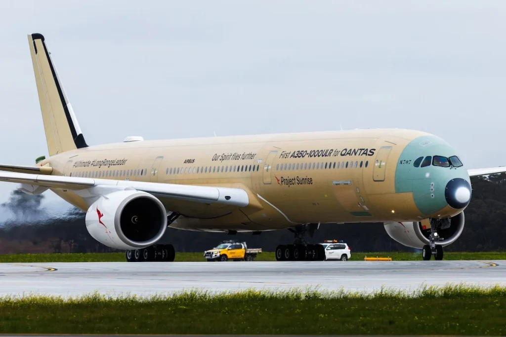 Qantas Airbus A350-1000ULR in Melbourne