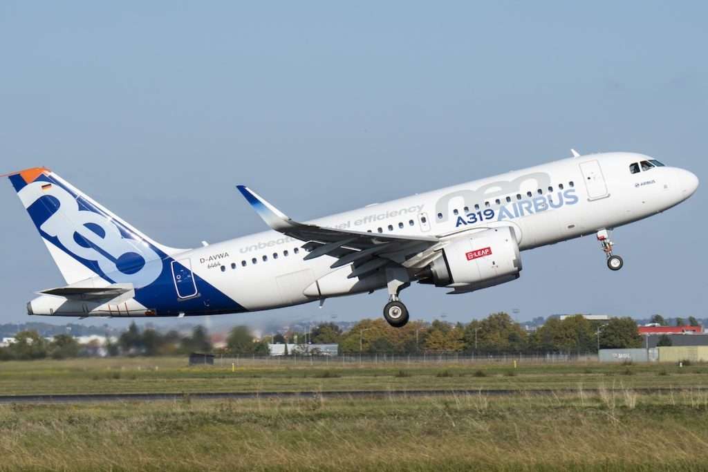 The Airbus A319neo operates its first flight