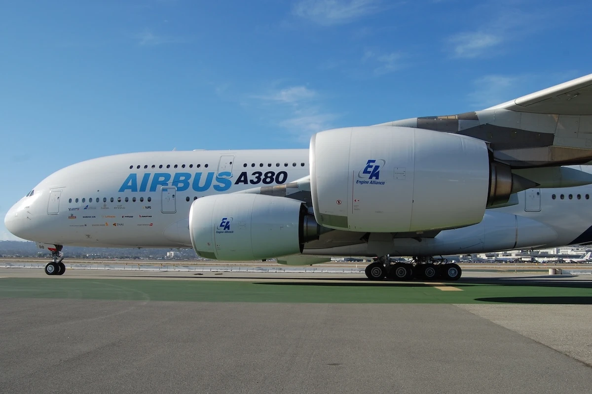 Getting cozy with an Airbus A380 during the first-ever visit of an A380 to San Francisco International Airport