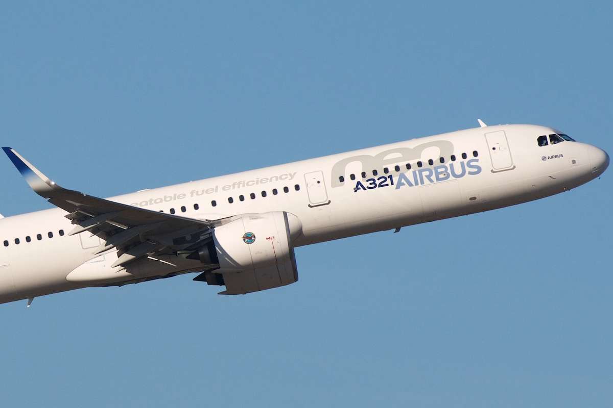 A321neo test-bed on a low gears-up departure from Toulouse
