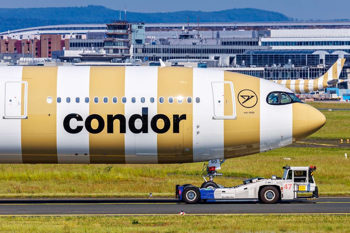 Condor Airbus A330neo airplane at Frankfurt Airport (FRA) in Germany