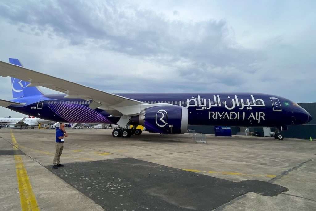 Riyadh Air Boeing 787 Dreamliner displayed at Paris Airshow