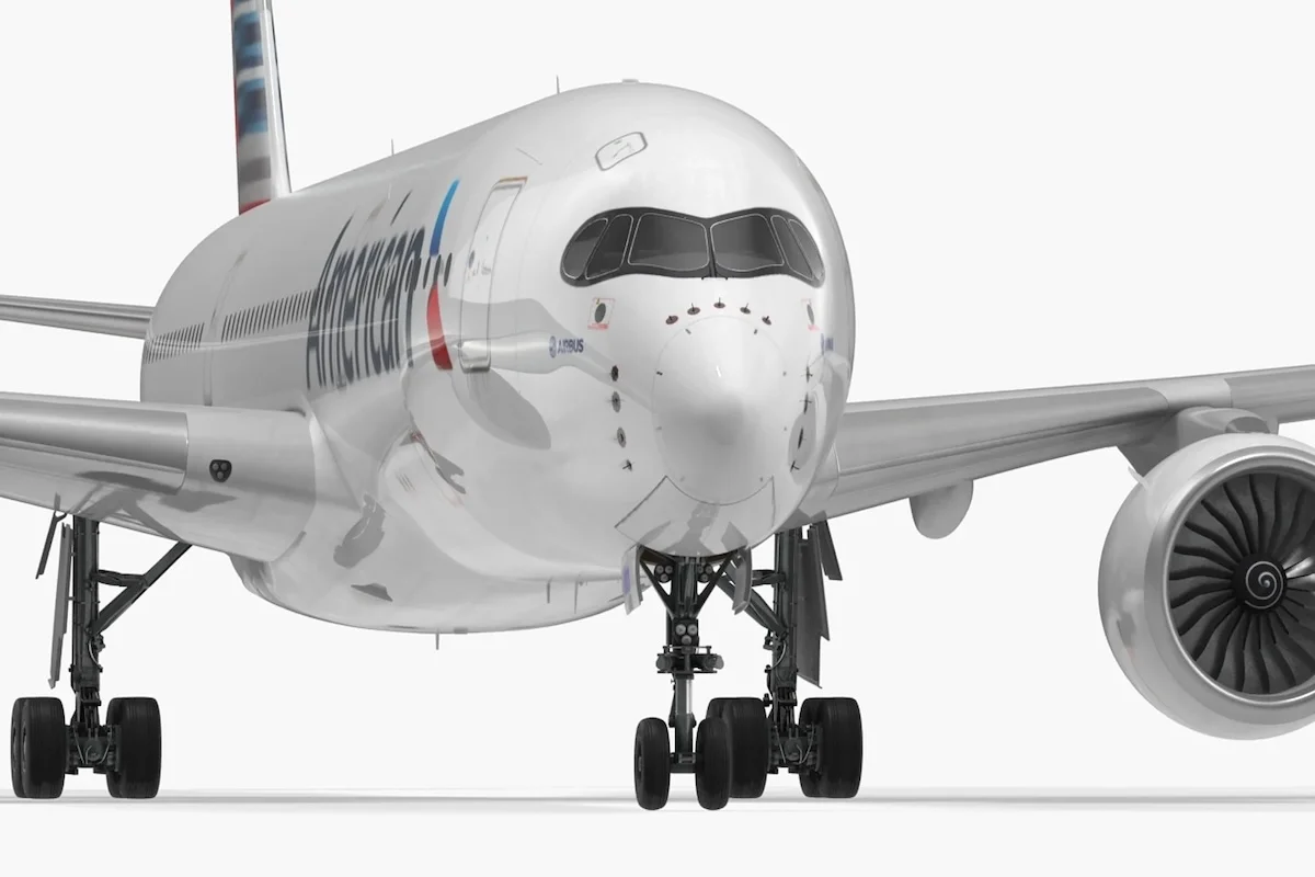 An American Airlines Airbus A350-900 rendering thanks to turbosquid