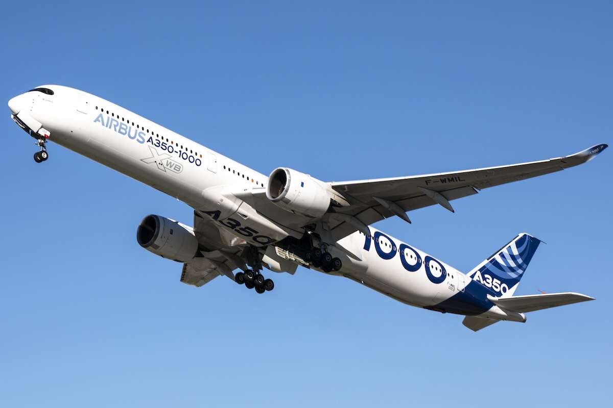 An Airbus A350-1000 during test flights