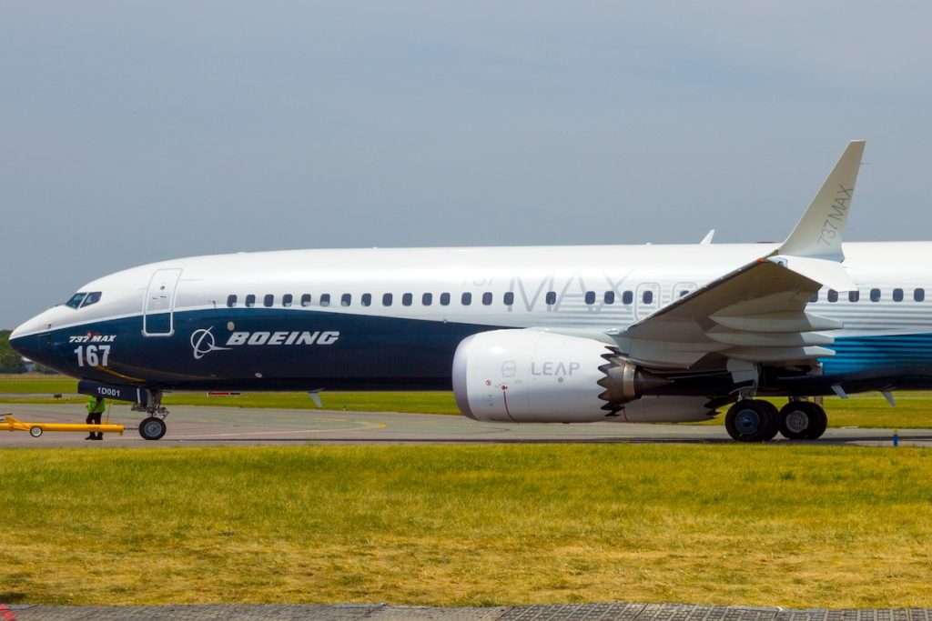 New Boeing 737-9 MAX airliner at the Paris Air Show 2017