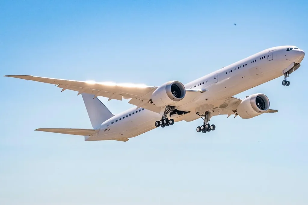 The seventh Boeing 777-9 operating its first flight