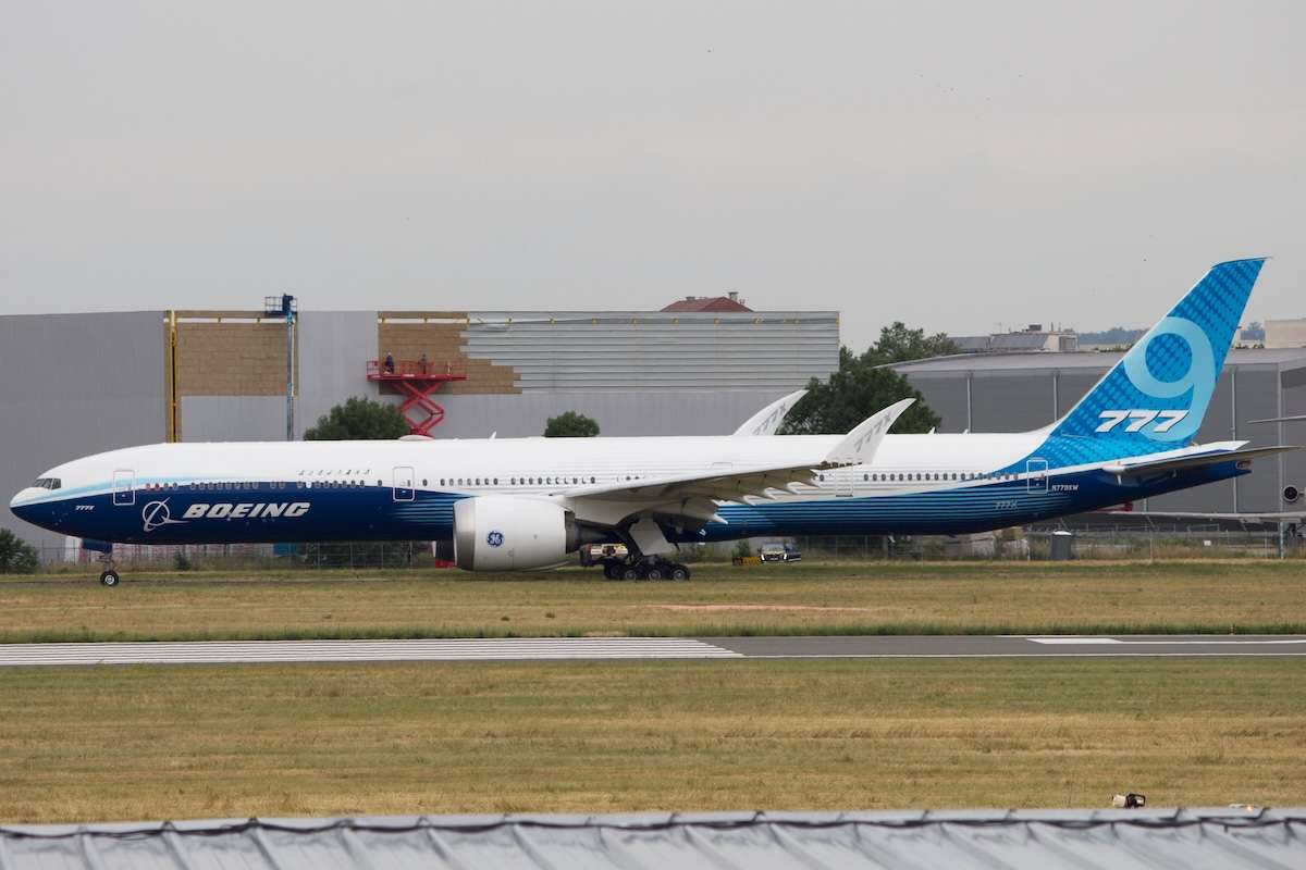 On 22nd June,2023. Boeing 777x aircraft displayed at Paris airshow