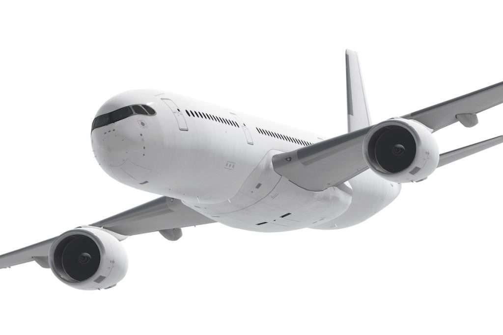 A white Airbus A350-900 passenger plane