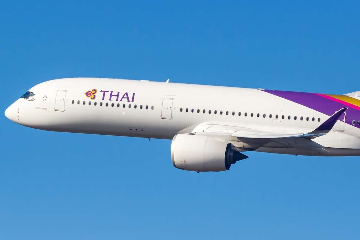 Thai Airways Airbus A350-900 airplane at Munich Airport (MUC) in Germany