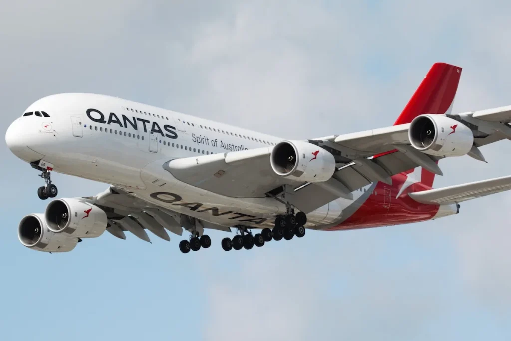 Qantas Airbus A380-842 in Los Angeles