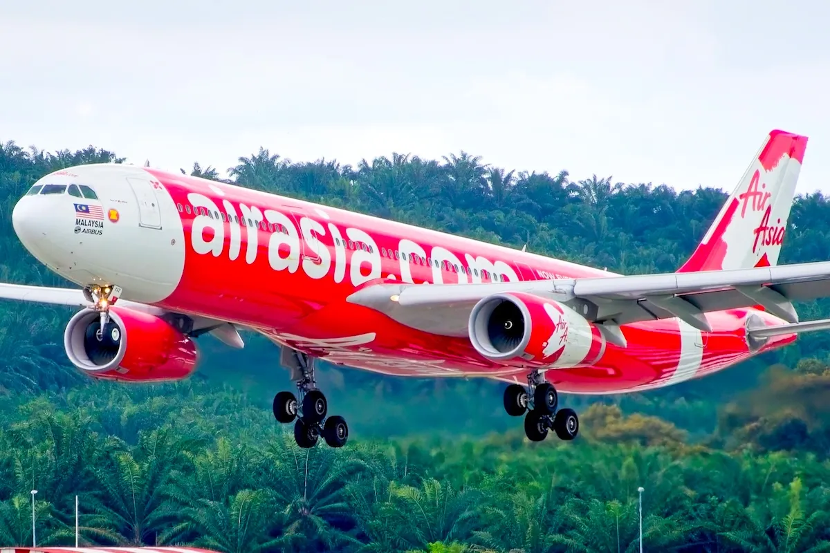 AirAsia X A330-300 (9M-XXZ) seconds before touching down at KUL Kuala Lumpur International Airport