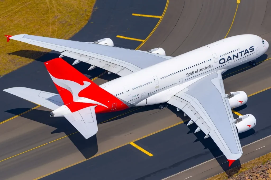 A Qantas Airbus A380-800 at Sydney Kingsford Smith International Airport (SYD/YSSY)