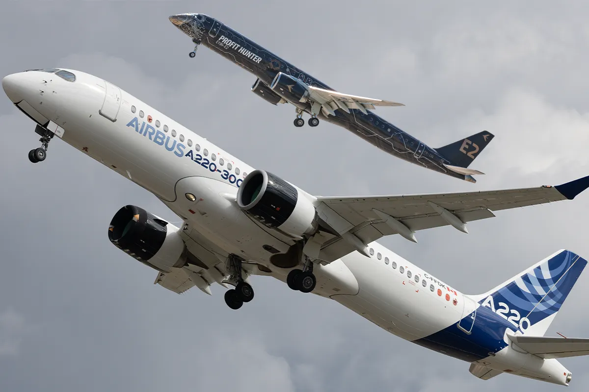 Airbus A220-300 and Embraer E195-E2 Profit Hunter