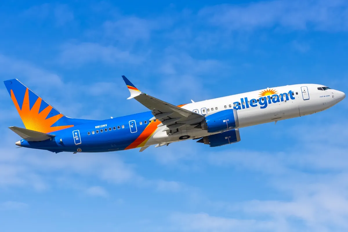 Allegiant Air Boeing 737-8-200 MAX airplane at Fort Lauderdale airport in the United States