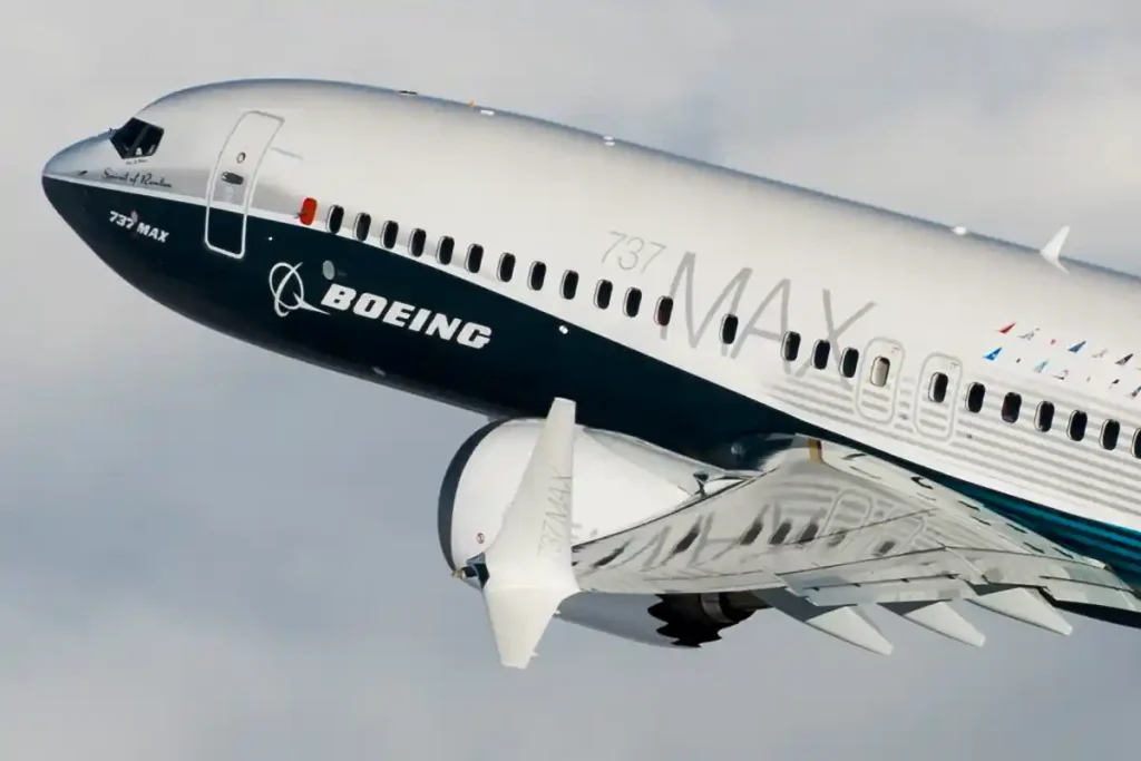 A Boeing 737 MAX 8 operates its first flight
