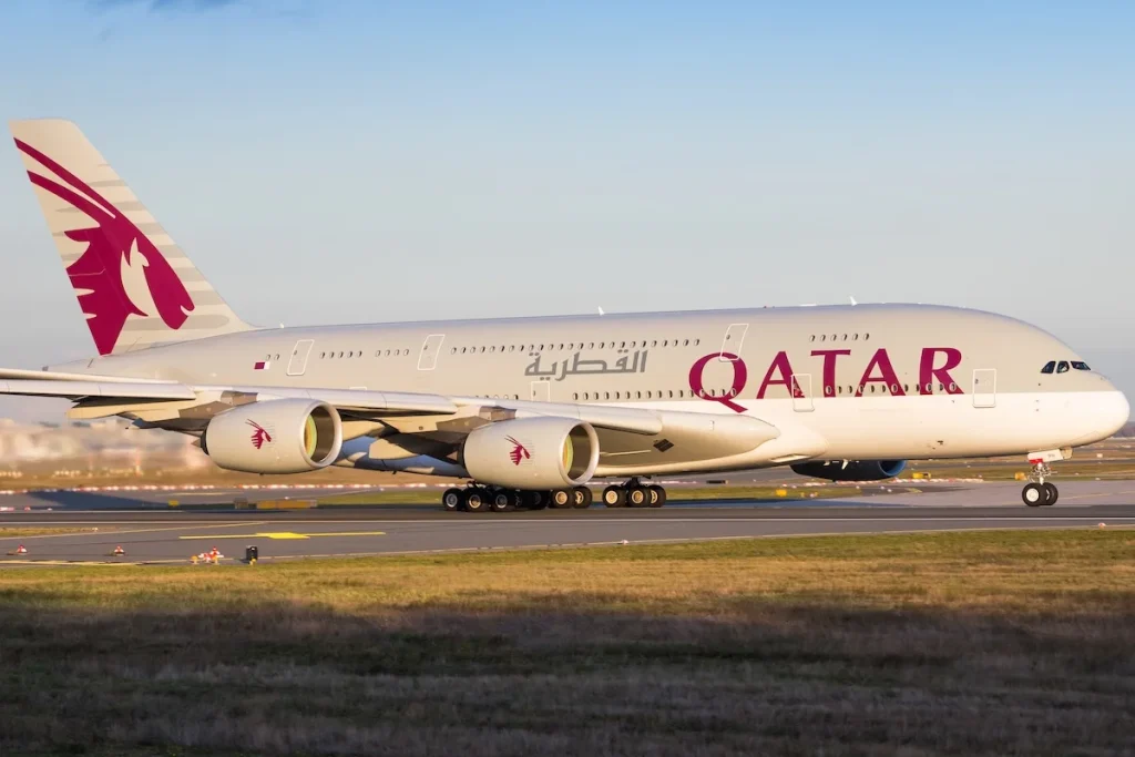 Qatar Airways Airbus A380-800 at Frankfurt Airport