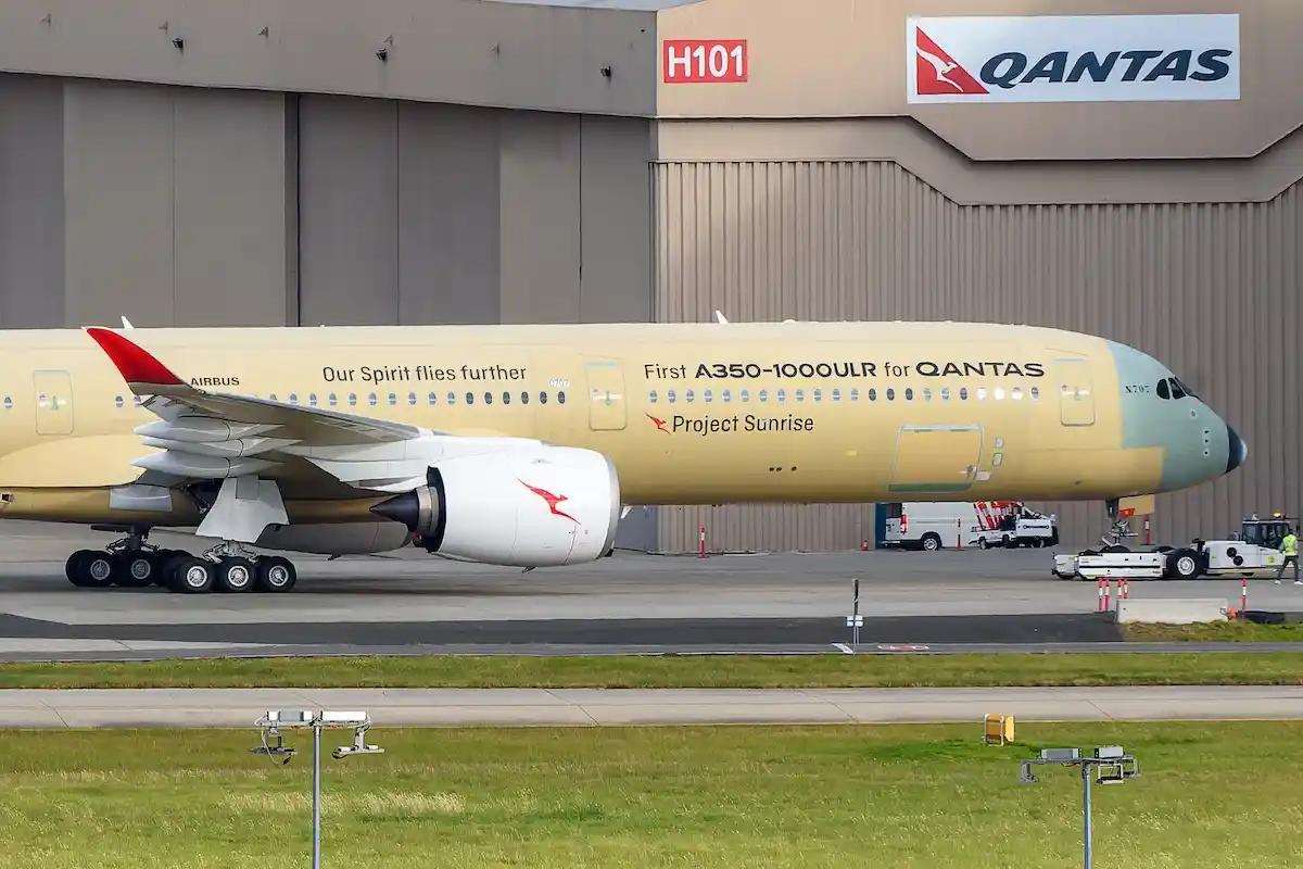 An Airbus A350-1000ULR for Qantas in Melbourne, Australia