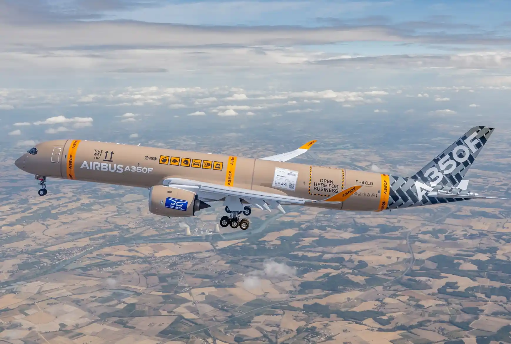 The Airbus A350F during its first flight